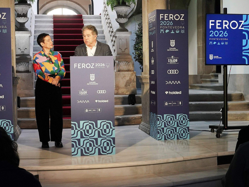 Montaje del photocall de los Premios Feroz 2026
