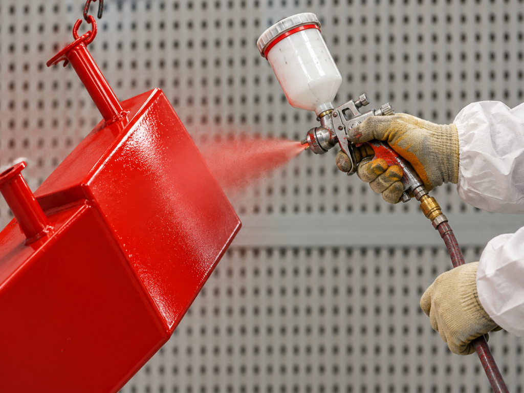 Cabina de pintura utilizada en los procesos de producción de Grupo Eventual